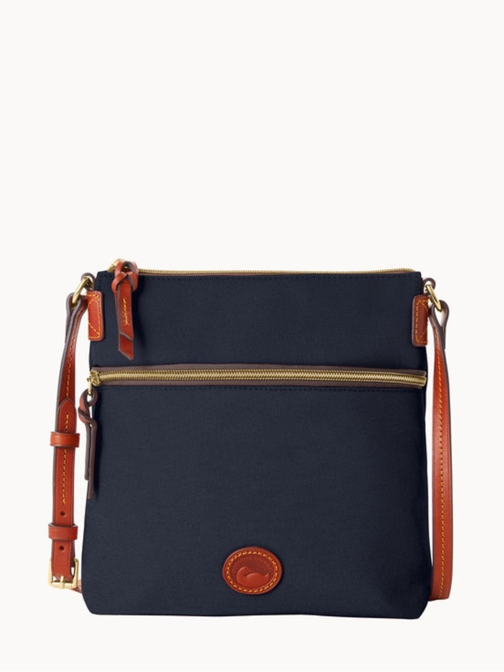 Dooney & Bourke Navy Crossbody with Brown Leather Accents